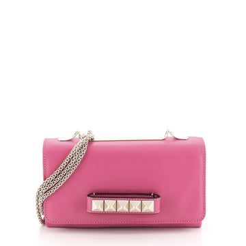 Valentino Va Va Voom Clutch Leather Medium Pink 446994