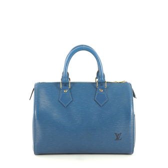 Louis Vuitton Speedy Handbag Epi Leather 25 Blue 447012