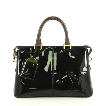 Louis Vuitton Miroir Handbag Vernis with Monogram Canvas Black 447013