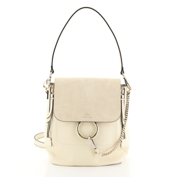 Chloe Faye Backpack Leather and Suede Medium Neutral 447018