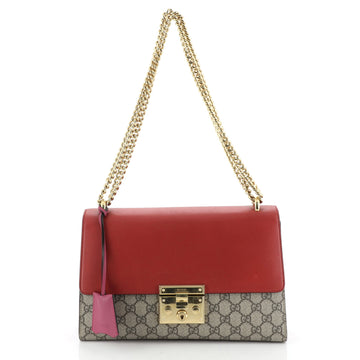 Gucci Padlock Shoulder Bag GG Coated Canvas and Leather Medium