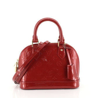 Louis Vuitton Alma Handbag Monogram Vernis BB Red 447281