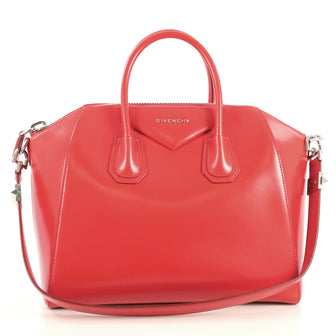 Givenchy Antigona Bag Glazed Leather Medium Red 447611