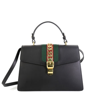 Gucci Sylvie Top Handle Bag Leather Medium