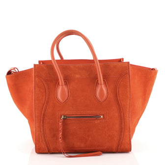 Celine Phantom Bag Suede Medium Orange 447874