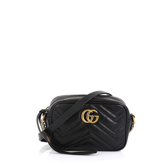 Gucci GG Marmont Shoulder Bag Matelasse Leather Mini Black 448032