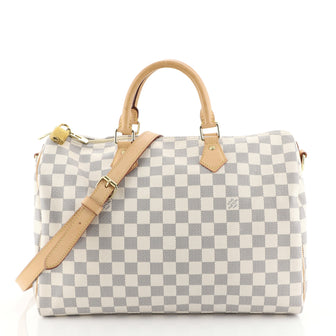Louis Vuitton Speedy Bandouliere Bag Damier 35 White 448033