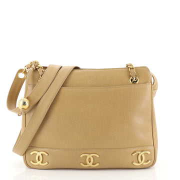 Chanel Vintage CC Shoulder Bag Caviar Medium Neutral 4480421