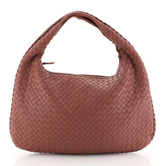 Bottega Veneta Veneta Hobo Intrecciato Nappa Medium Pink 448082