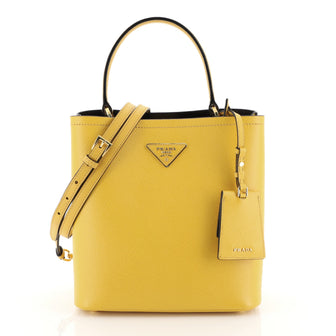 Prada Panier Bucket Bag Saffiano Leather Medium Yellow 4481531