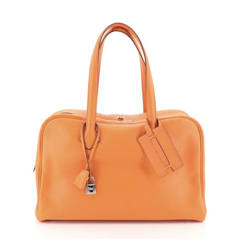 Hermes Victoria II Handbag Clemence 35 Orange 4481541