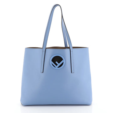 Fendi Logo Shopper Tote Leather Blue 4482211