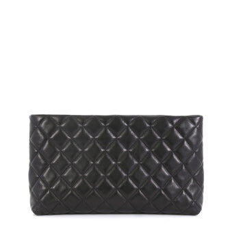 Chanel Square Timeless Clutch Quilted Lambskin Black 448228