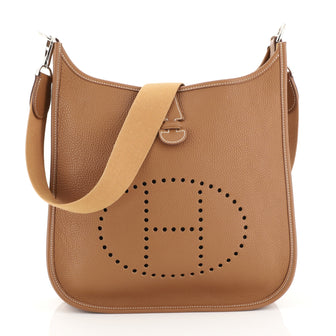 Hermes Evelyne Crossbody Gen I Togo PM Brown 448229