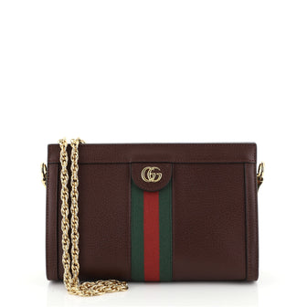 Gucci Ophidia Chain Shoulder Bag Leather Small Purple 448282