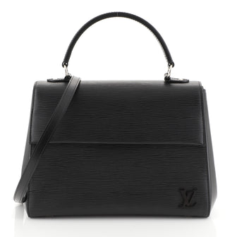 Louis Vuitton Cluny Top Handle Bag Epi Leather MM Black 448301