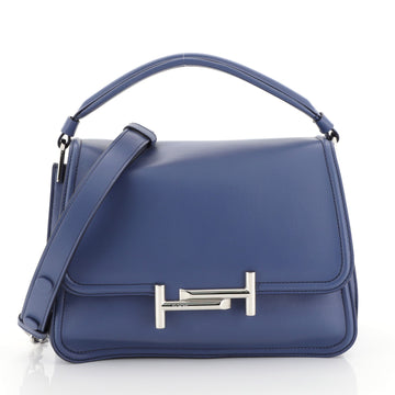 Tod's Double T Crossbody Bag Leather Medium Blue 448351
