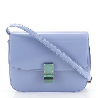 Celine Classic Box Bag Spazzolato Calfskin Medium Blue 448523