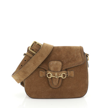 Gucci Lady Web Shoulder Bag Suede Medium Brown 448552