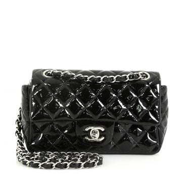Chanel Classic Single Flap Bag Quilted Patent Mini Black 4485913