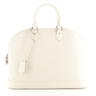 Louis Vuitton Alma Handbag Epi Leather MM White 448595