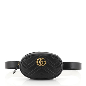 Gucci GG Marmont Belt Bag Matelasse Leather Black 448721