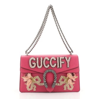 Gucci Dionysus Bag Embellished Leather Small Pink 448764