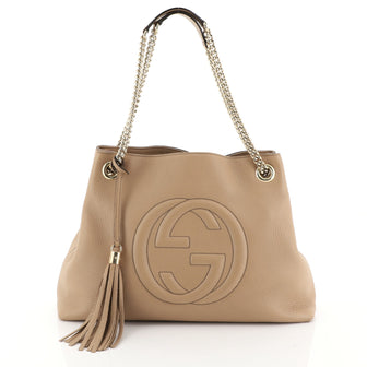 Gucci Soho Chain Strap Shoulder Bag Leather Medium Neutral 448852