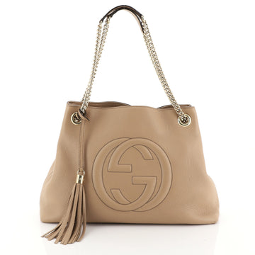 Gucci Soho Chain Strap Shoulder Bag Leather Medium Neutral 448852