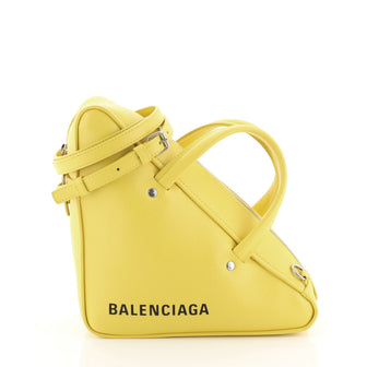 Balenciaga Triangle Duffle Bag Leather Small Yellow 448903