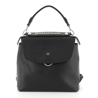 Fendi Back to School Backpack Leather Small Black 448912