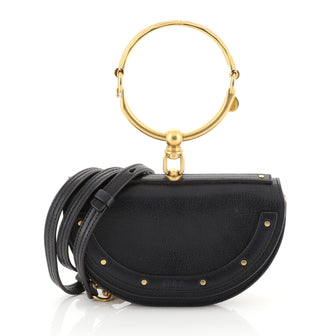 Chloe Nile Crossbody Bag Leather Mini Black 449041