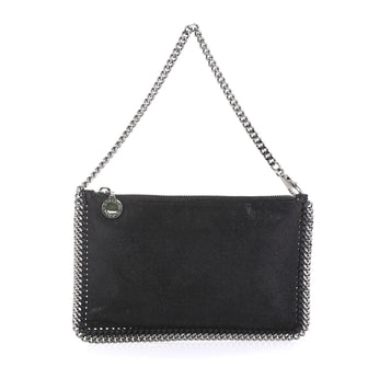 Stella McCartney Falabella Pochette Shaggy Deer Black 449101