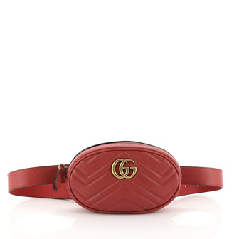 Gucci GG Marmont Belt Bag Matelasse Leather Red 449321