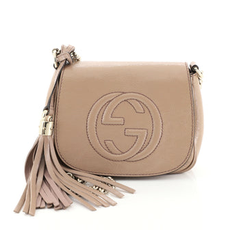 Gucci Soho Chain Crossbody Bag Patent Small Pink 449382