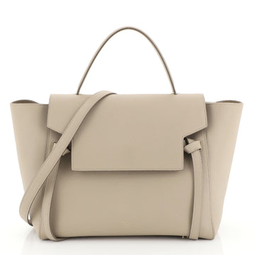 Celine Belt Bag Textured Leather Mini Neutral 449401