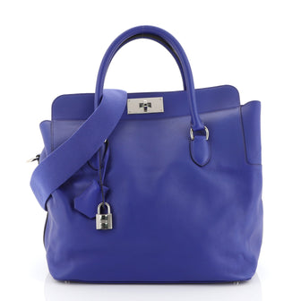 Hermes Toolbox Handbag Swift 33 Blue 449531