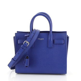 Saint Laurent Sac de Jour NM Bag Leather Nano Blue 449801