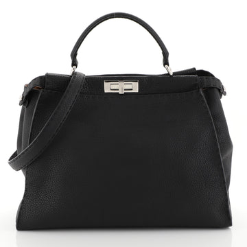 Fendi Selleria Peekaboo Bag Grainy Leather Large Black 4499801