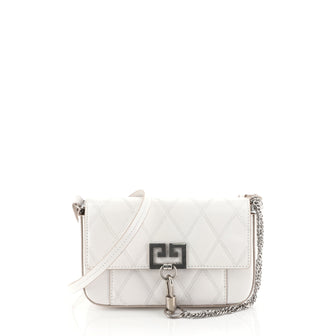 Givenchy GV3 Convertible Shoulder Bag Quilted Leather Mini White 4499802