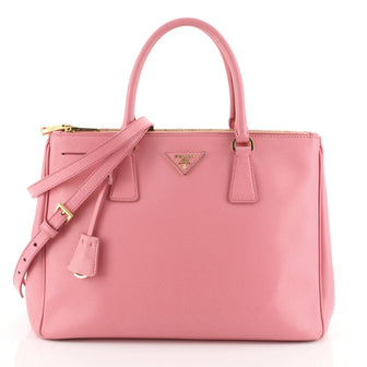 Prada Double Zip Lux Tote Saffiano Leather Large Pink 450031
