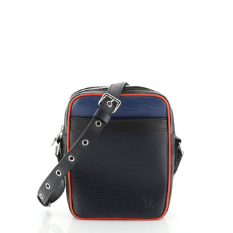 Louis Vuitton Danube Handbag Epi Leather and Damier Graphite Slim Black 4500325