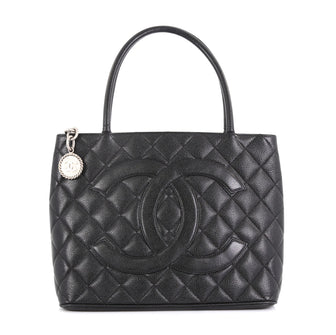 Chanel Medallion Tote Quilted Caviar Black 4500326