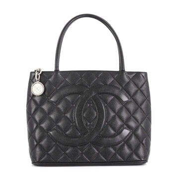 Chanel Medallion Tote Quilted Caviar Black 4500326
