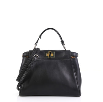 Fendi Peekaboo Bag Leather with Calf Hair Interior Mini