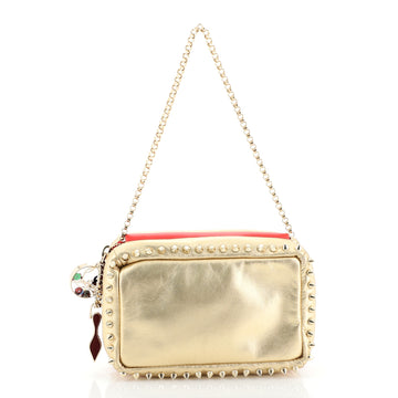 Christian Louboutin Piloutin Clutch Spiked Leather Small Metallic 4500342