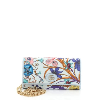 Gucci Wallet on Chain Flora Canvas 
