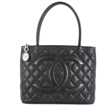 Chanel Medallion Tote Quilted Caviar Black 450051