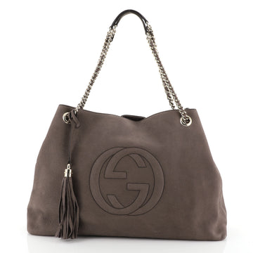 Gucci Soho Chain Strap Shoulder Bag Nubuck Large
