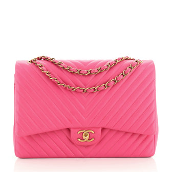 Chanel Classic Double Flap Bag Chevron Lambskin Maxi
